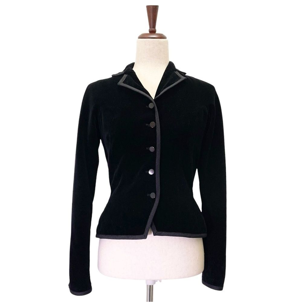 Vintage I. Magnin & Co. Black Velvet Blazer Size Small 4/6 - Rare Designer Piece